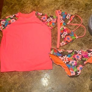 3 Piece Floral Swim Set